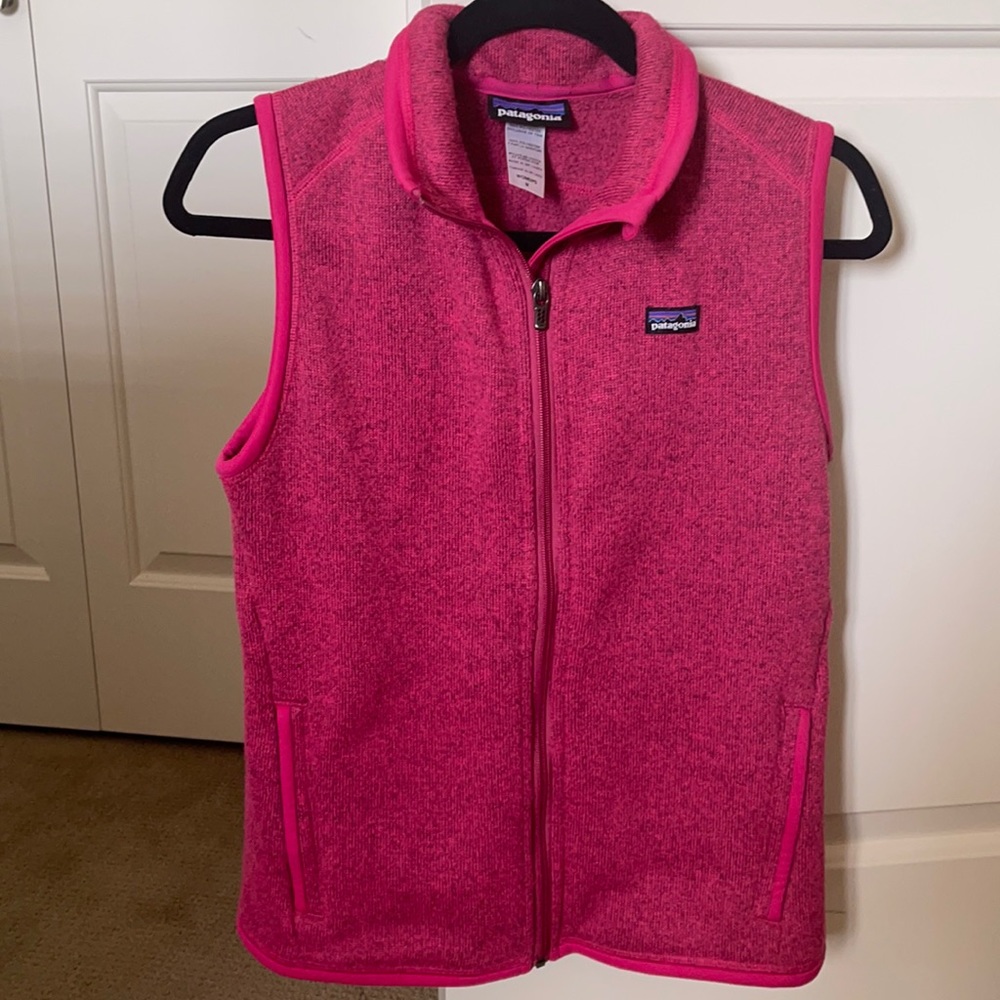 Patagonia raspberry colored, women’s vest, M